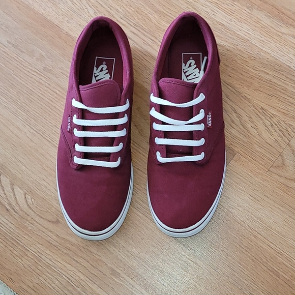 Vans Shoes - VANS burgundy canvas sneakers size 8